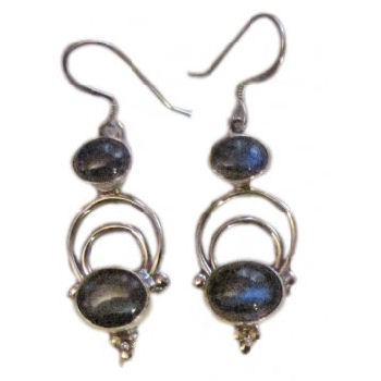 Double Labradorite Stone Earring - Click Image to Close